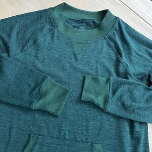 Title Nine Coaster Luxe Sweatshirt Teal Green Heathered Pullover Crewneck Small
